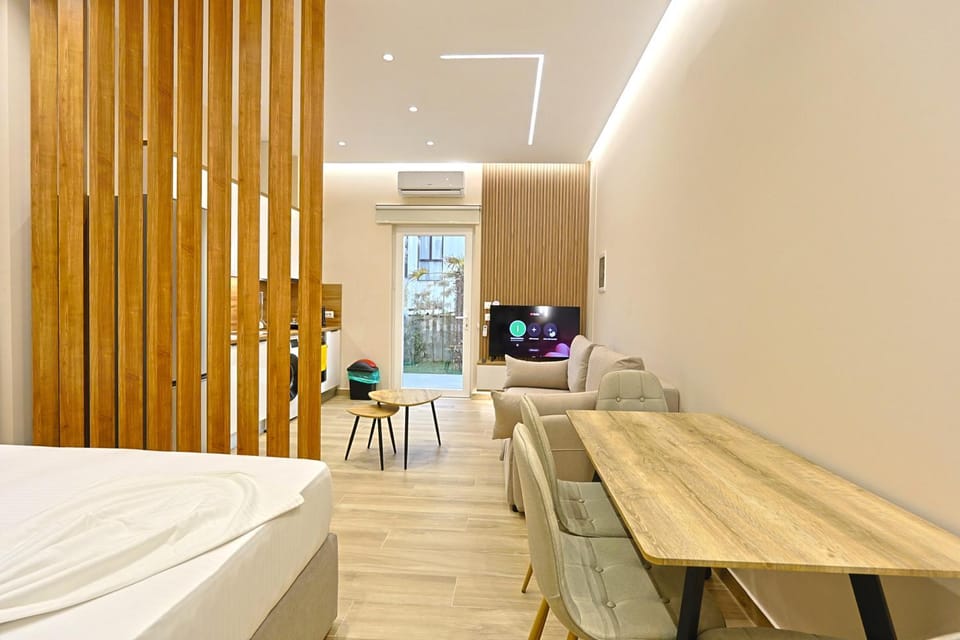 Kitchen or kitchenette, Living room, Photo of the whole room, Dining area, Bedroom