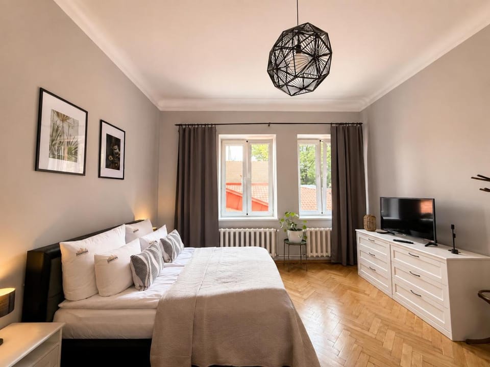 Bed, TV and multimedia, Living room, Photo of the whole room, Seating area, Evening entertainment, Bedroom