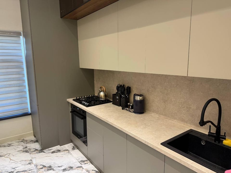 Coffee/tea facilities, Kitchen or kitchenette, stove