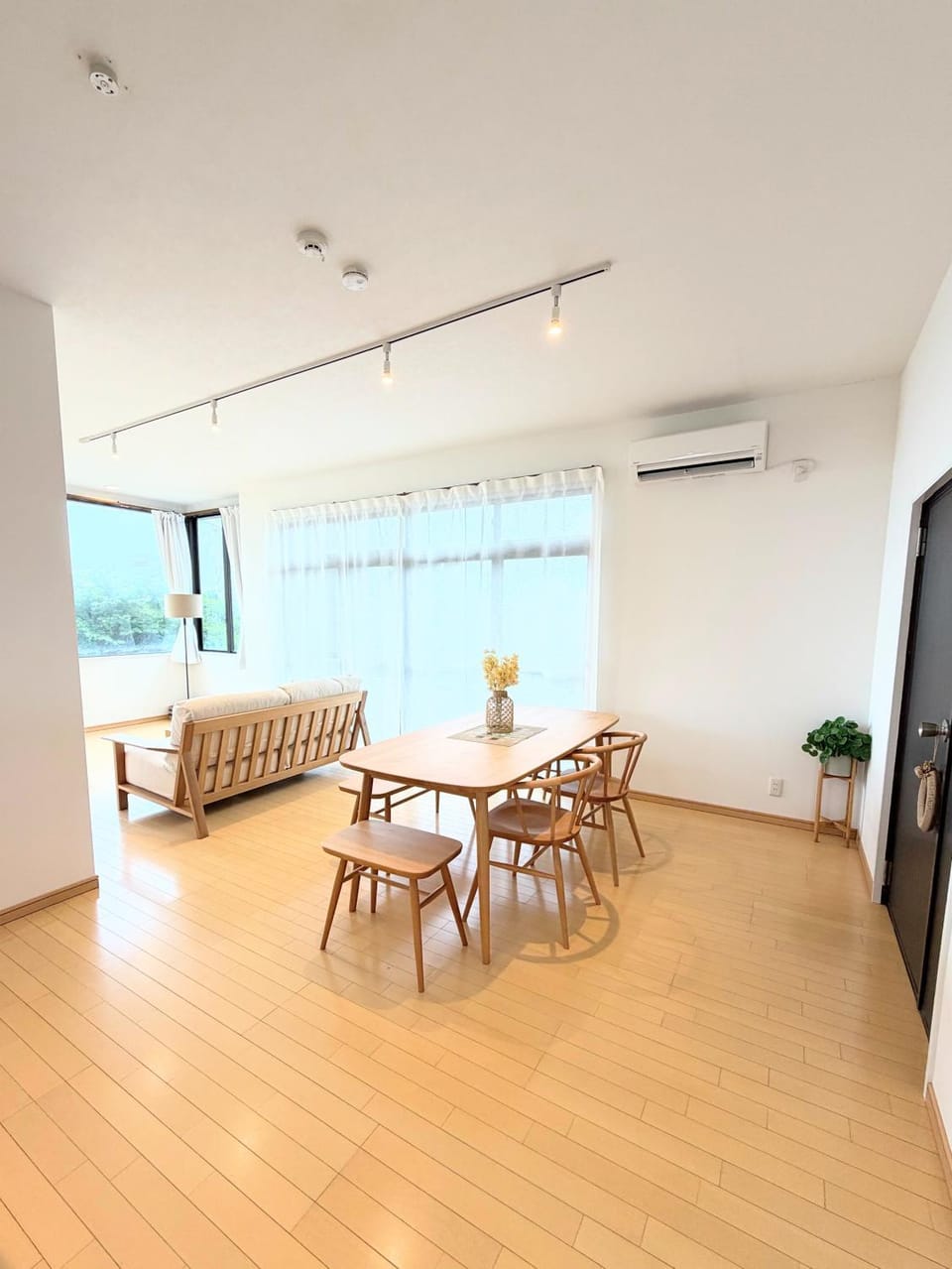Living room, Dining area, air conditioner
