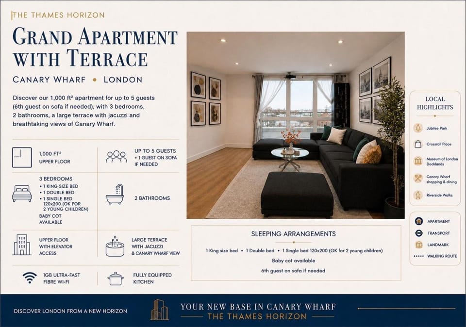 The Thames Horizon - The Docks - Terrace with jacuzzi Apartment in London