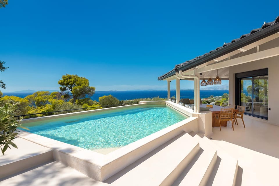 View (from property/room), Balcony/Terrace, Pool view, Sea view, Swimming pool
