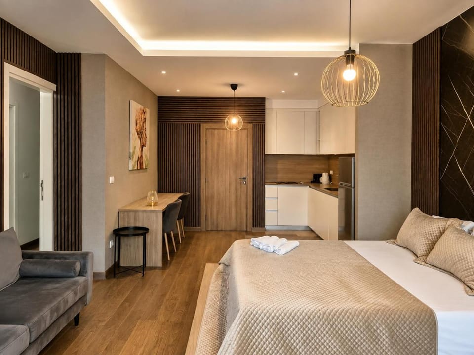 Bed, Kitchen or kitchenette, Living room, Photo of the whole room, Seating area, Dining area, Bedroom, hair dresser, wardrobe