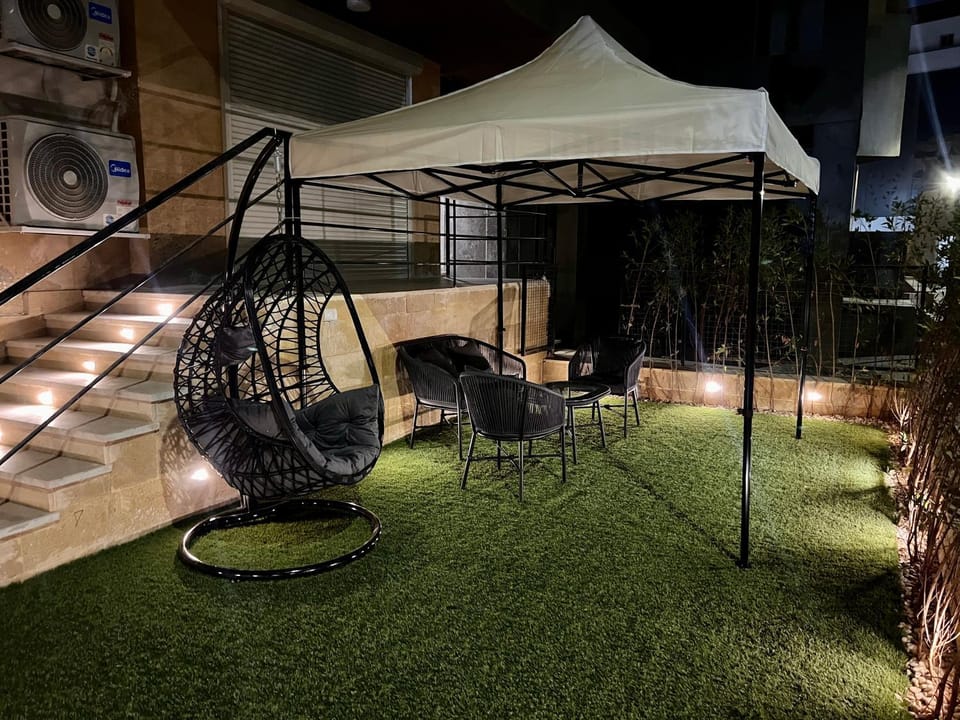 Patio, Night, Garden, Garden view