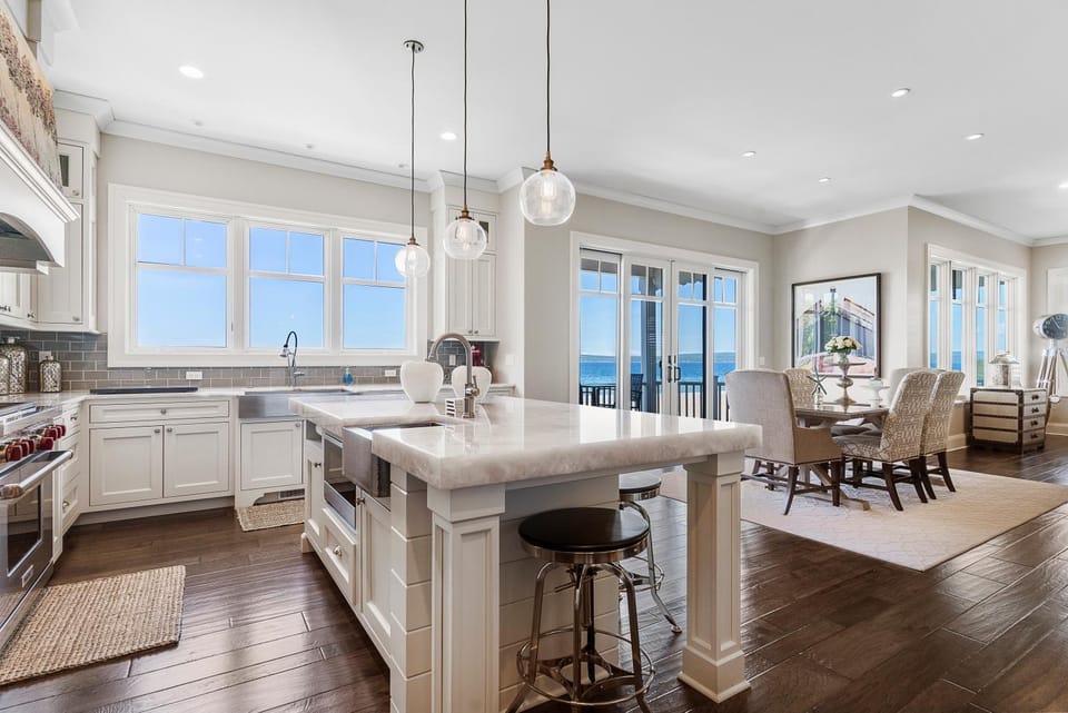 Lake-view luxury awaits at Serenity North 4 in Bay Harbor, MI, with 4 bedrooms. House in Bay Harbor