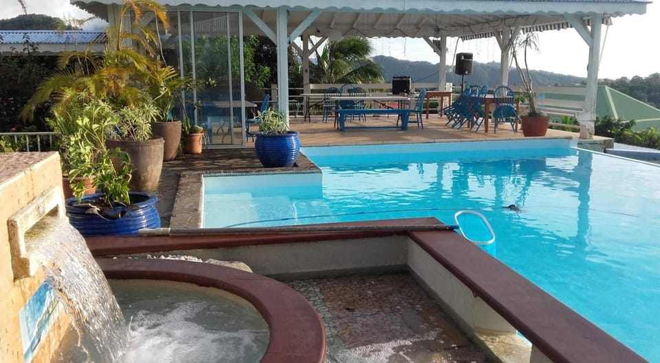 Property building, Living room, Swimming pool