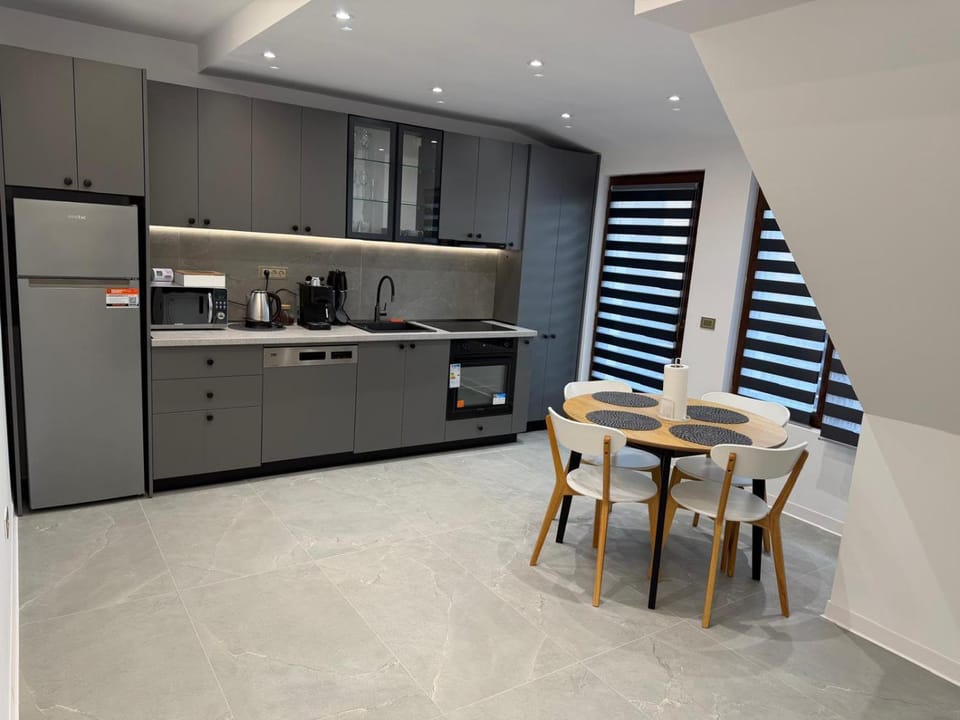 Coffee/tea facilities, Kitchen or kitchenette, Dining area, dishwasher, minibar, oven, stove, toaster