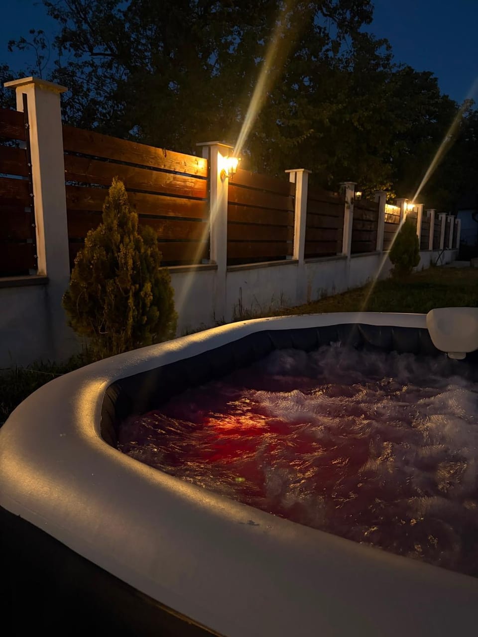 Night, Natural landscape, Hot Tub, Pool view