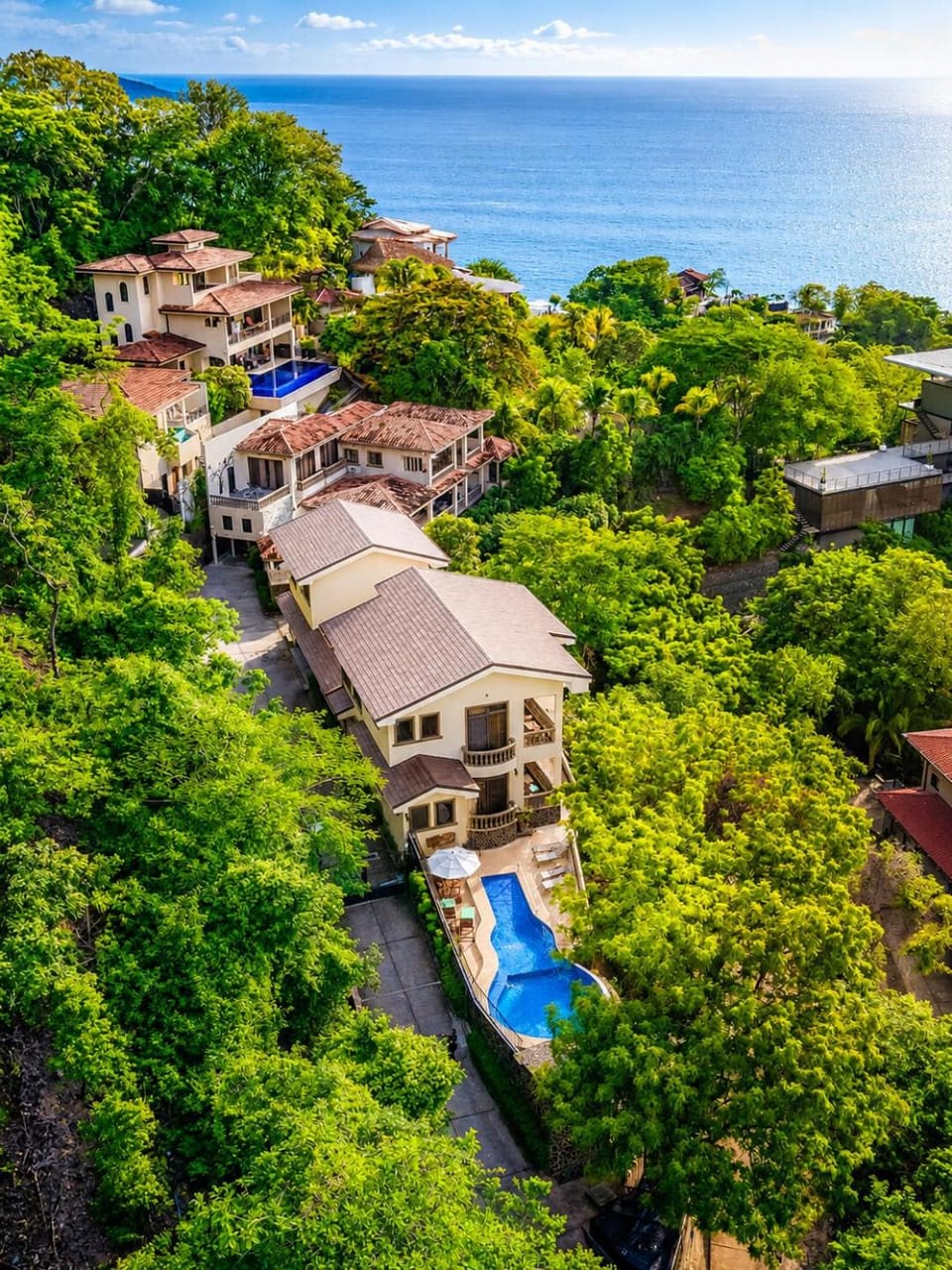 Casa de Rock Ocean View Villa Pool Golf Cart Villa in Playa Flamingo