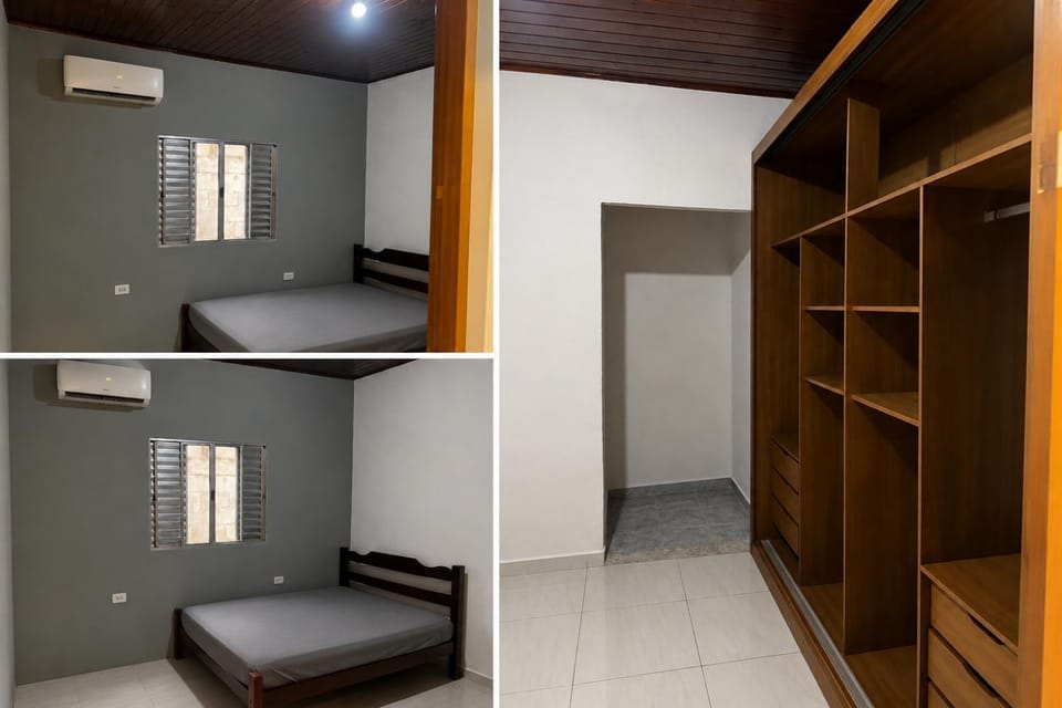 Bed, Photo of the whole room, Bedroom, wardrobe, air conditioner