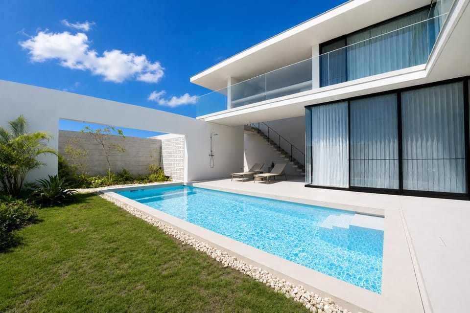 Property building, Day, Pool view, Swimming pool, sunbed