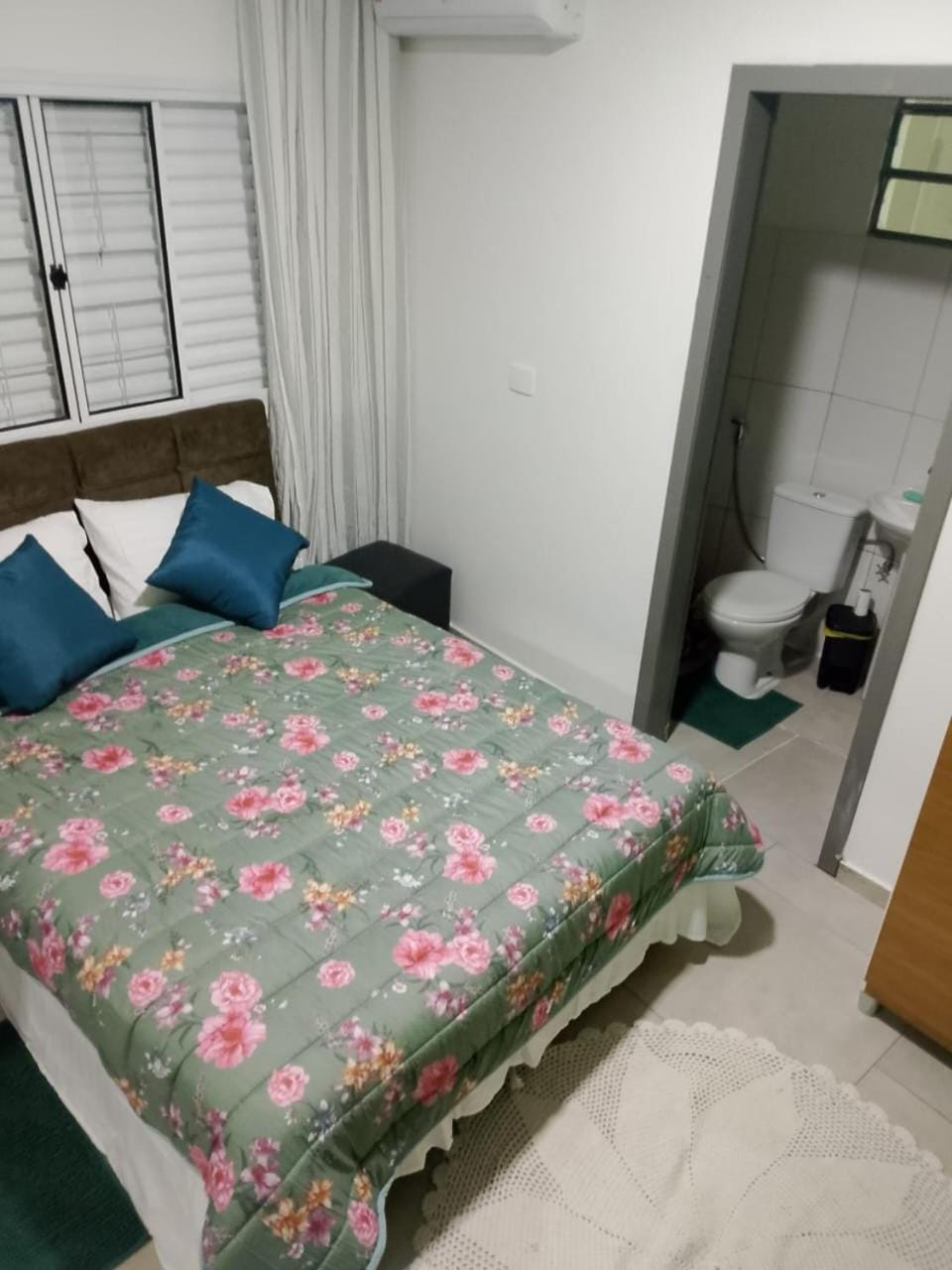 Bed, wardrobe