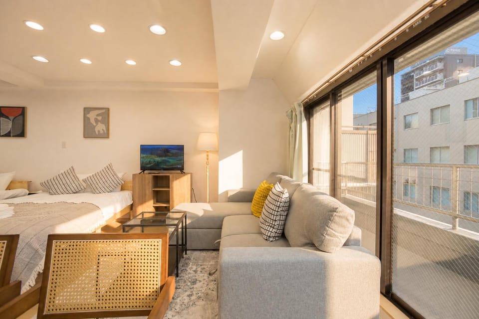 Bed, TV and multimedia, Balcony/Terrace, Living room