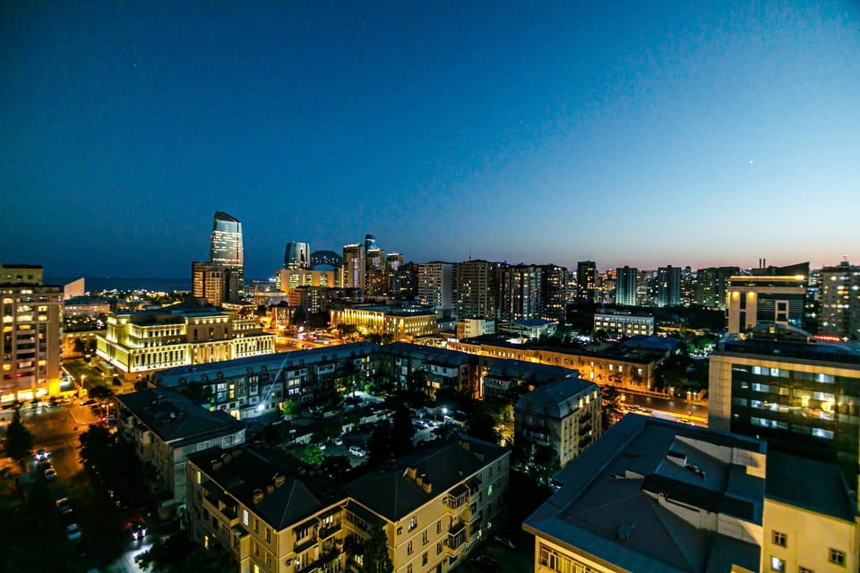 Night, City view, Sea view