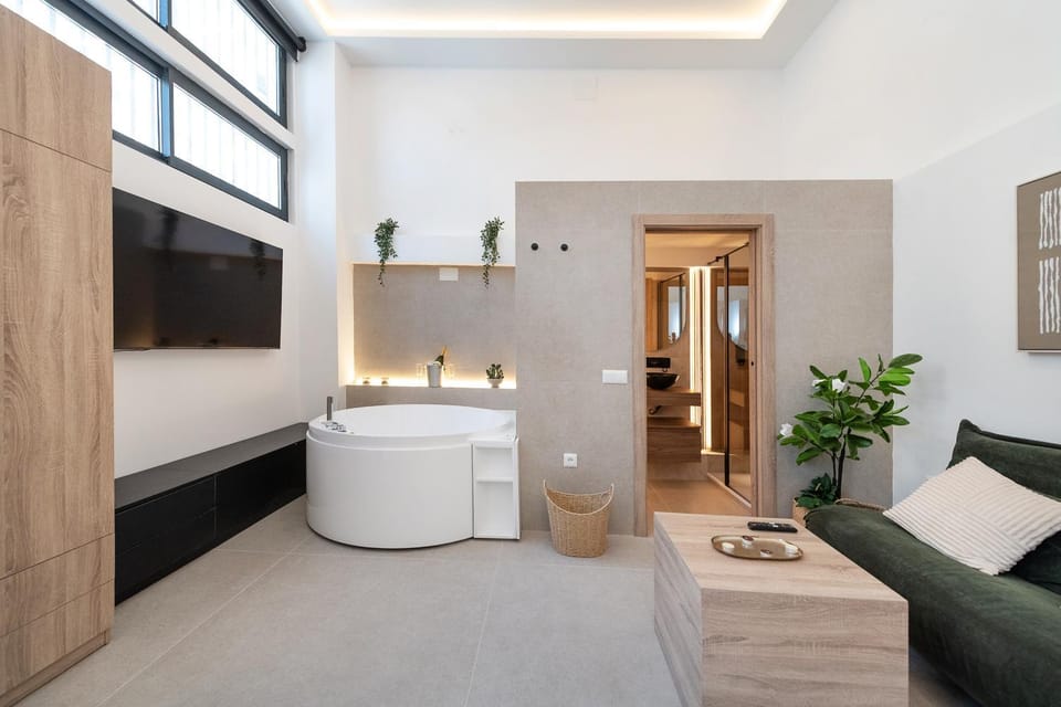 Bathroom, Living room, Seating area