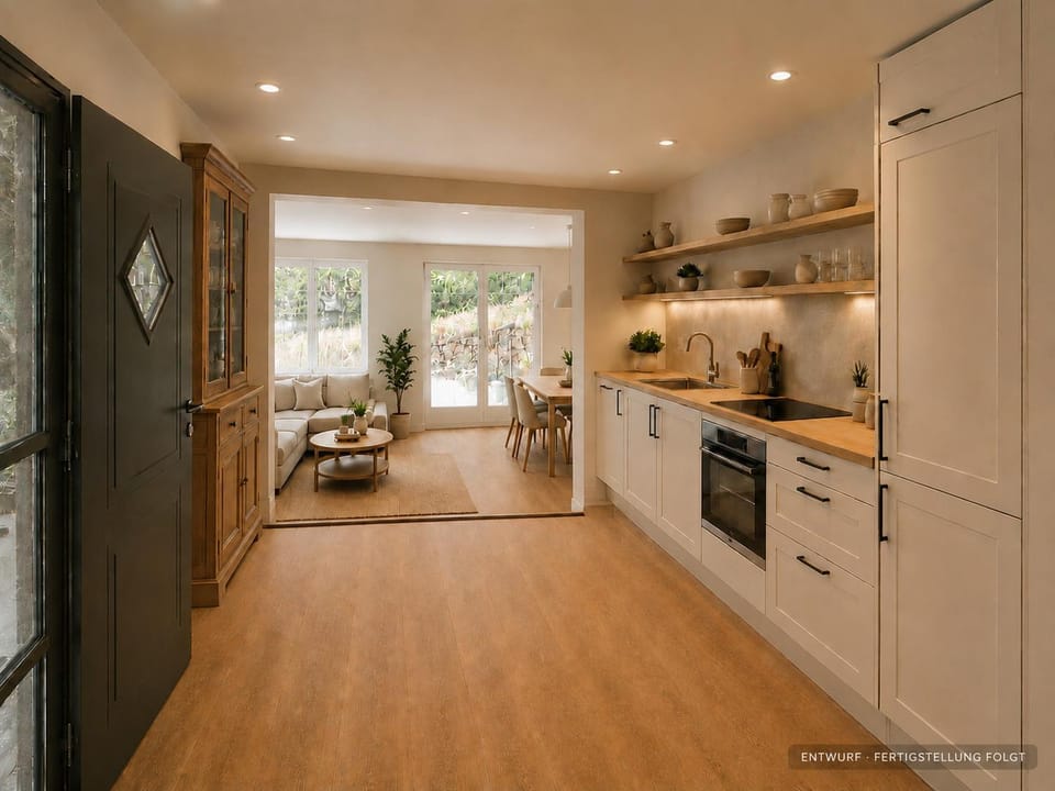 Property building, Kitchen or kitchenette, Living room