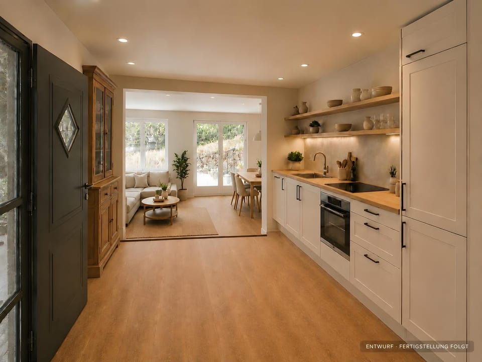 Property building, Kitchen or kitchenette, Living room