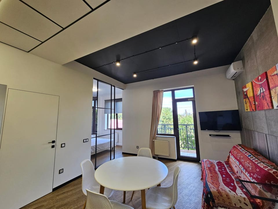 TV and multimedia, Living room, Photo of the whole room, Seating area, Dining area