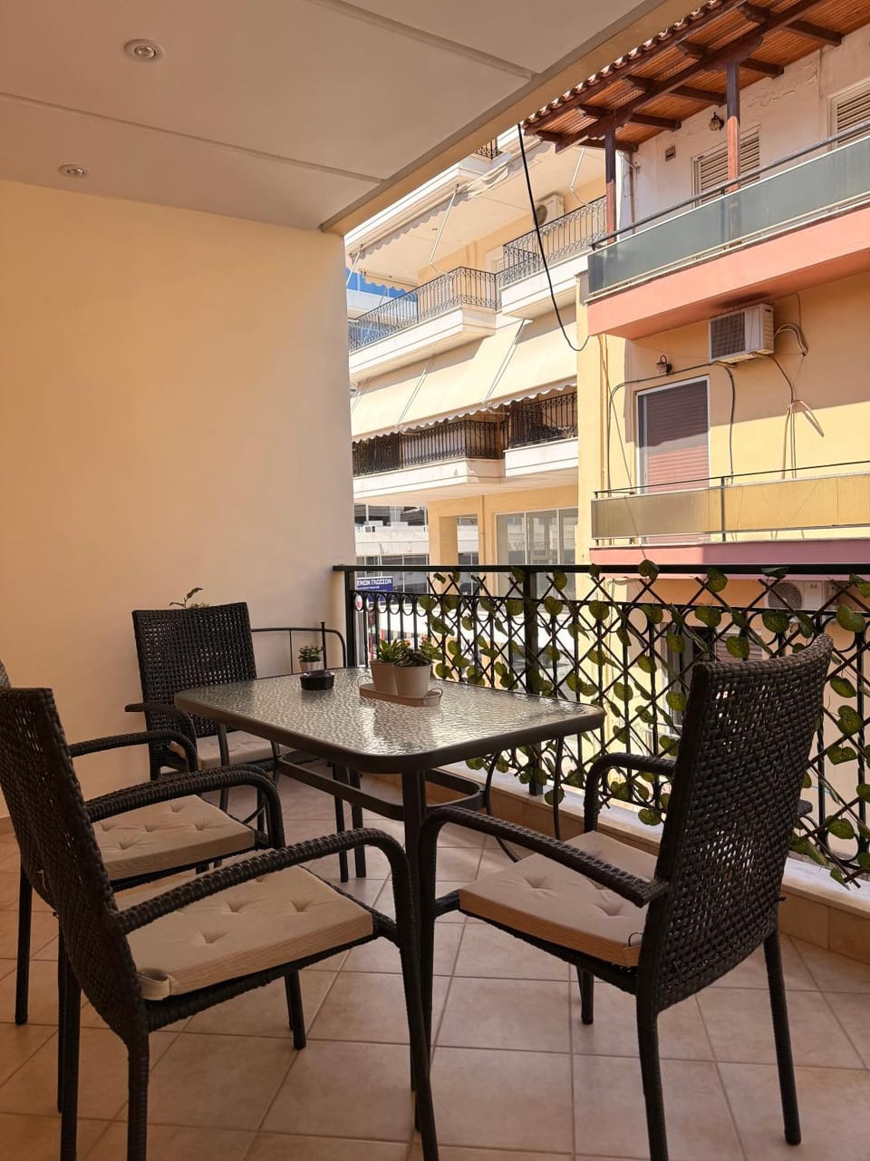 Twin balconies of Chalkida Apartment in Euboea