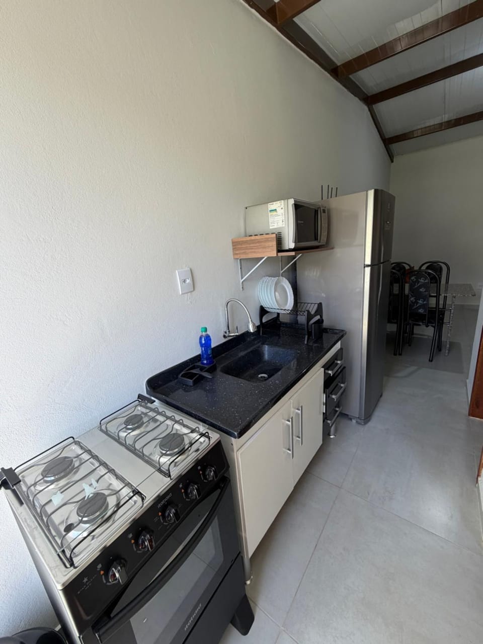 Kitchen or kitchenette, oven, stove
