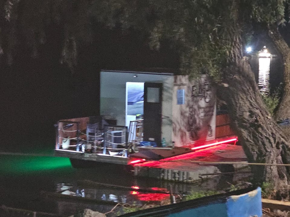 Eva's Ark Docked boat in Romania