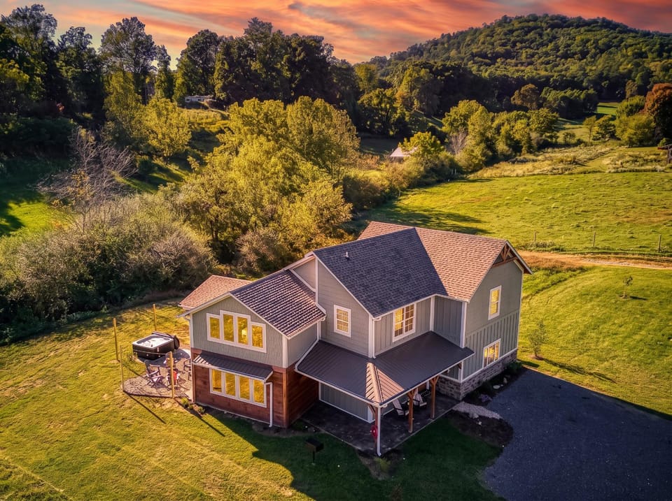 Property building, Natural landscape, Bird's eye view