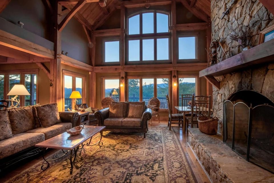 Luxury Timber Frame Cabin with Lake Views & Private Trails near Fontana Lake and Bryson City, NC Cabin in Fontana Lake
