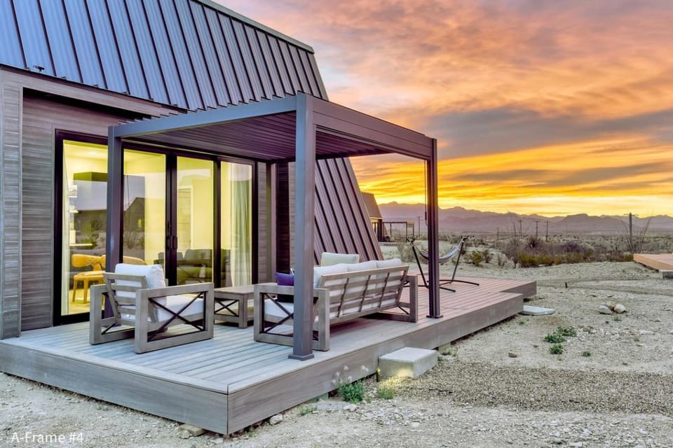 Luxury A-Frame with Furnished Deck in Terlingua, Texas Chalet in Big Bend National Park