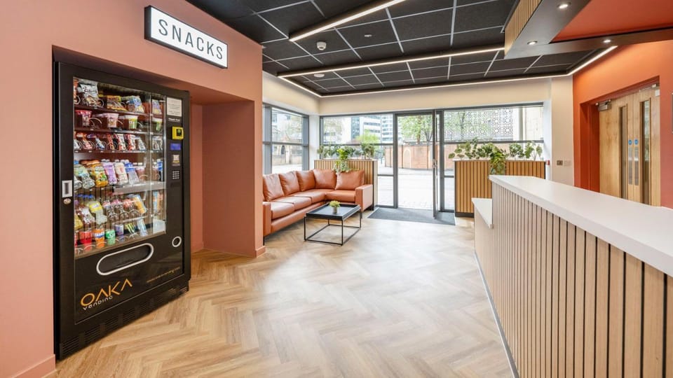 Seating area, vending machine