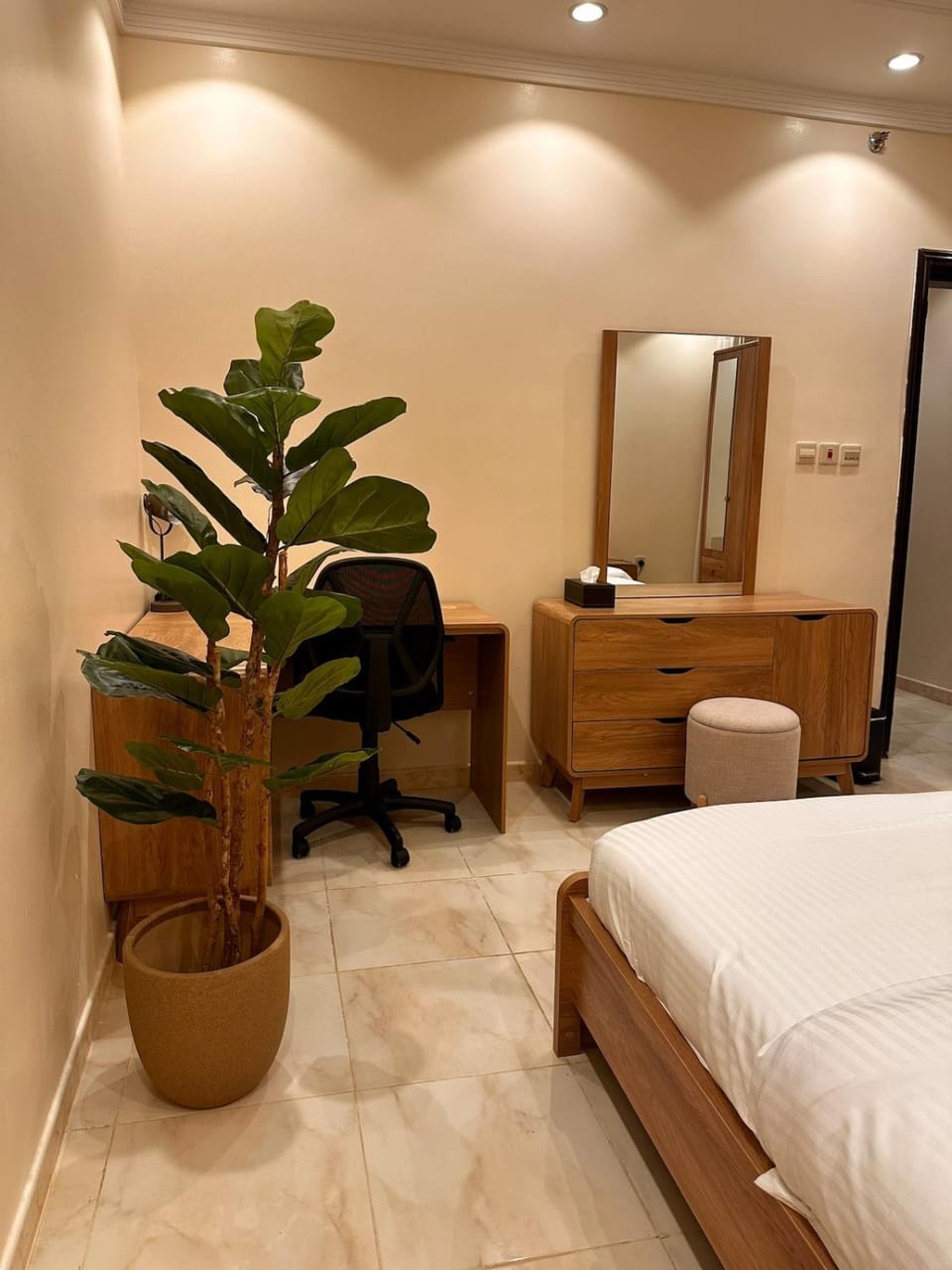 Bed, Photo of the whole room, Bedroom, hair dresser
