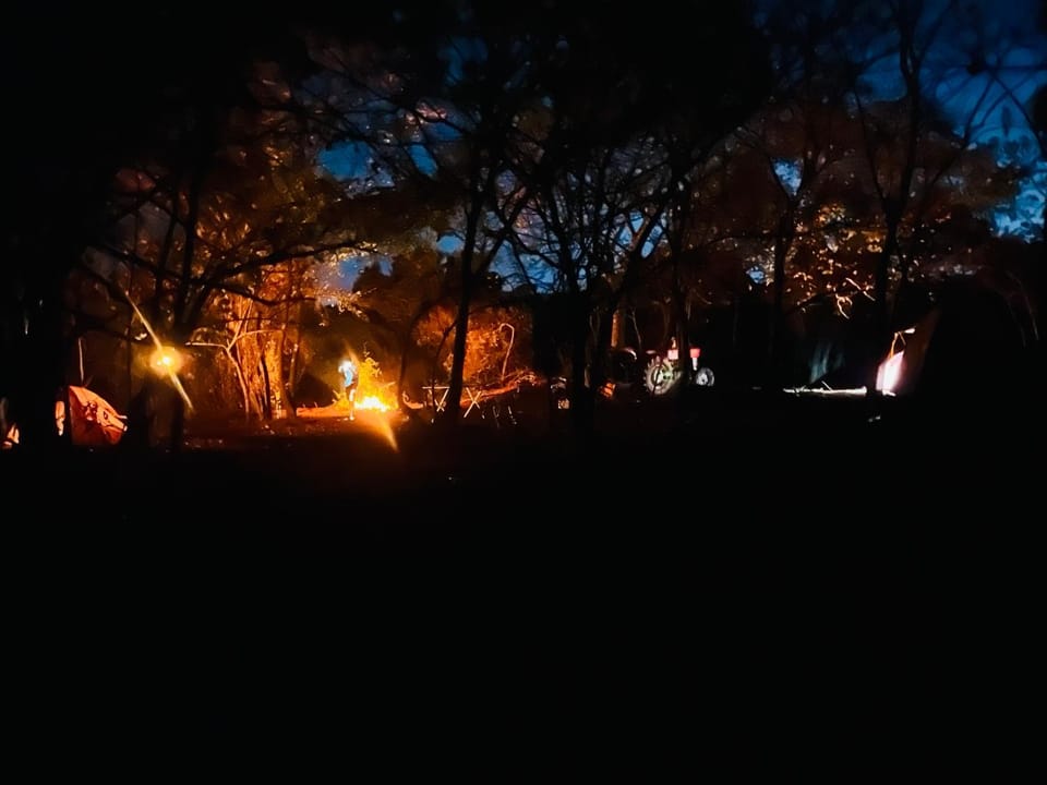 Night, Natural landscape, fireplace