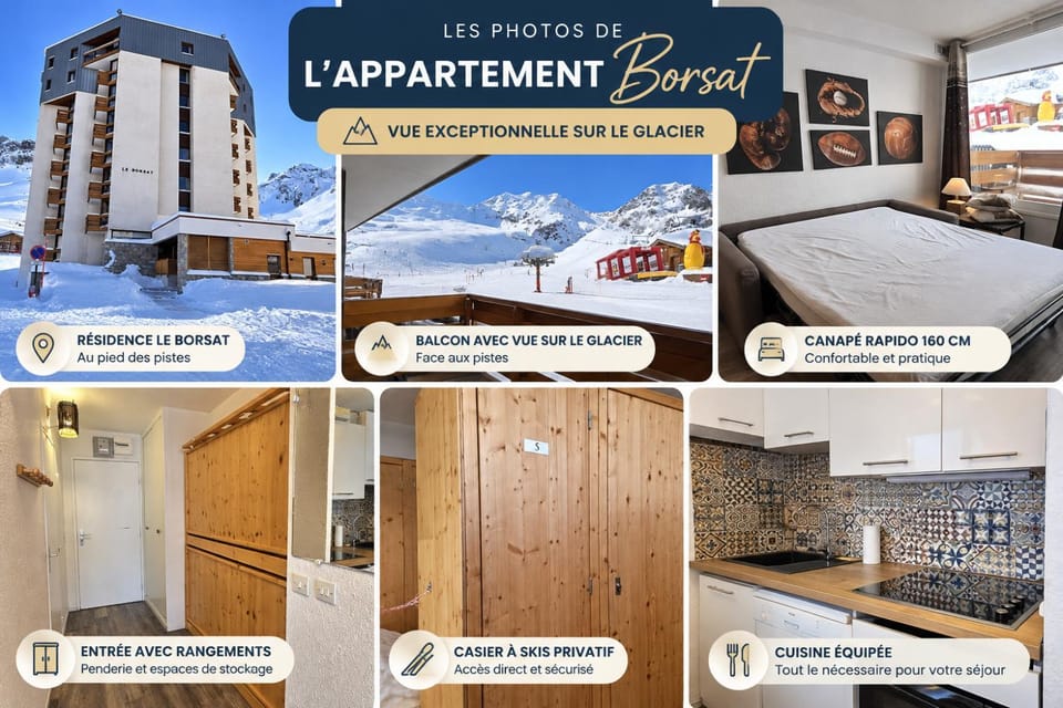 Le Borsat Tignes Val Claret - Familial - Balcon ensoleillé - Vue Glacier - ESF - Skis aux pieds Apartment in Tignes