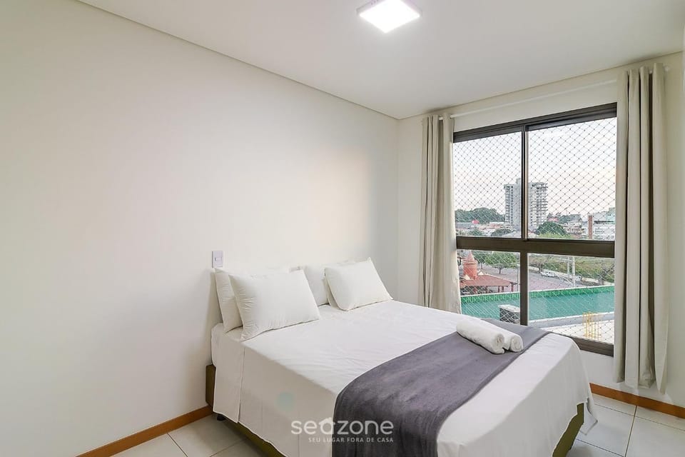 Bed, Bedroom, City view