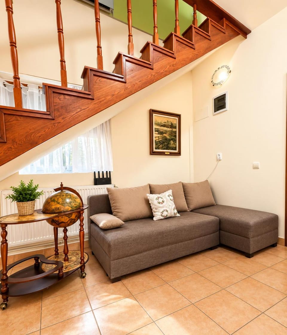 Bed, Living room, Seating area