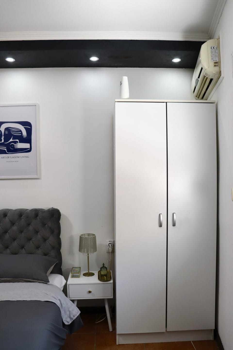 Bedroom, furniture, wardrobe, air conditioner