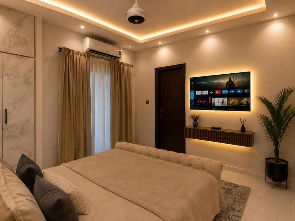 Bed, Bedroom, air conditioner