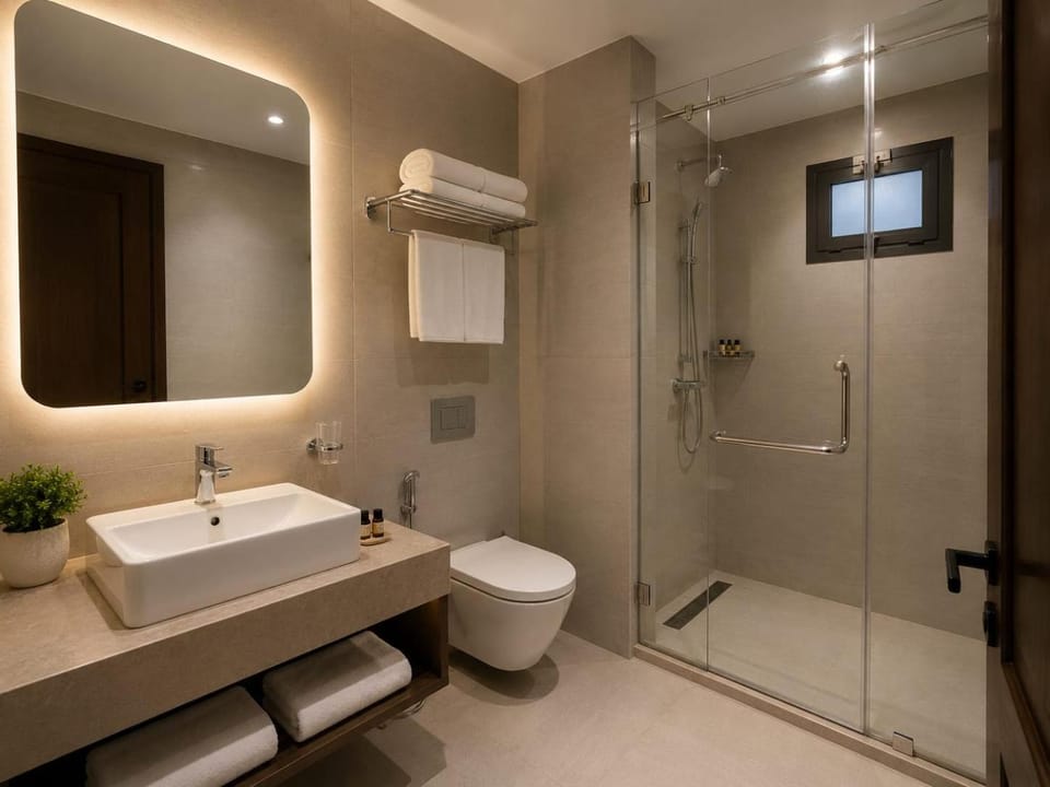 Shower, Toilet, Bathroom, towels
