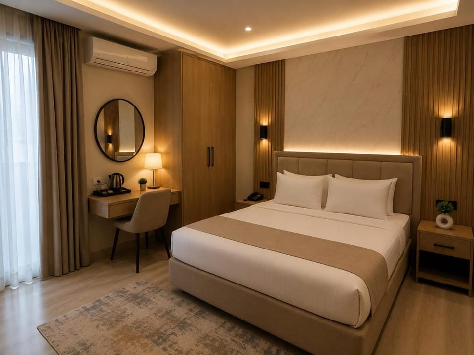 Bed, Bedroom, air conditioner