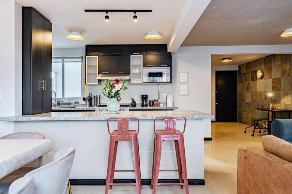 Designer Apt in Roma Norte, Parking and Workspace Apartment in Mexico City