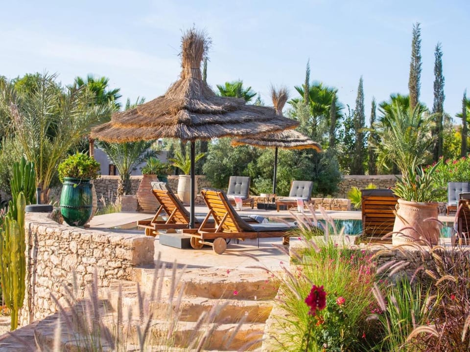 Spring, Day, Natural landscape, Garden, Garden view, Pool view, Swimming pool, sunbed