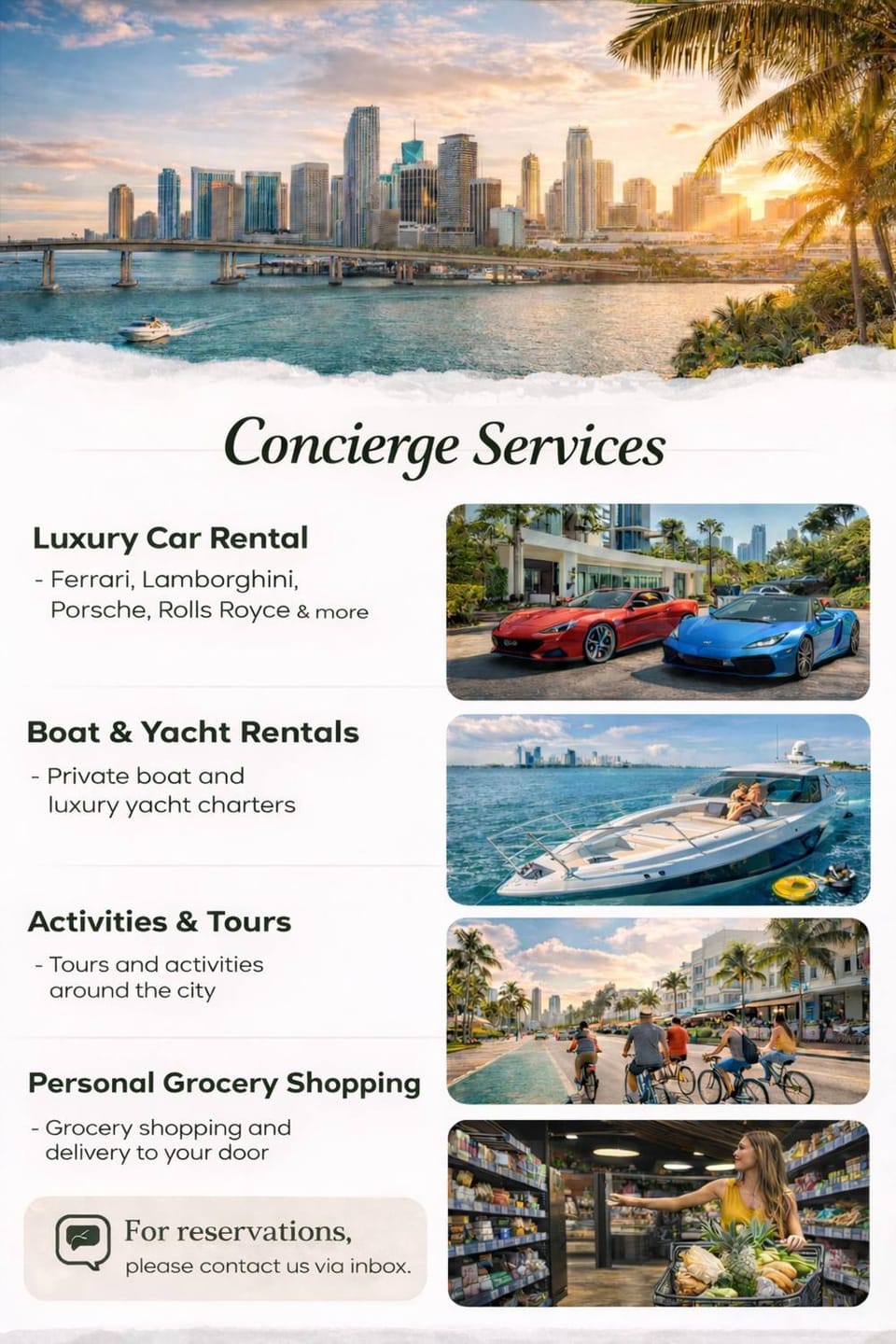 Activities, Supermarket/grocery shop, concierge