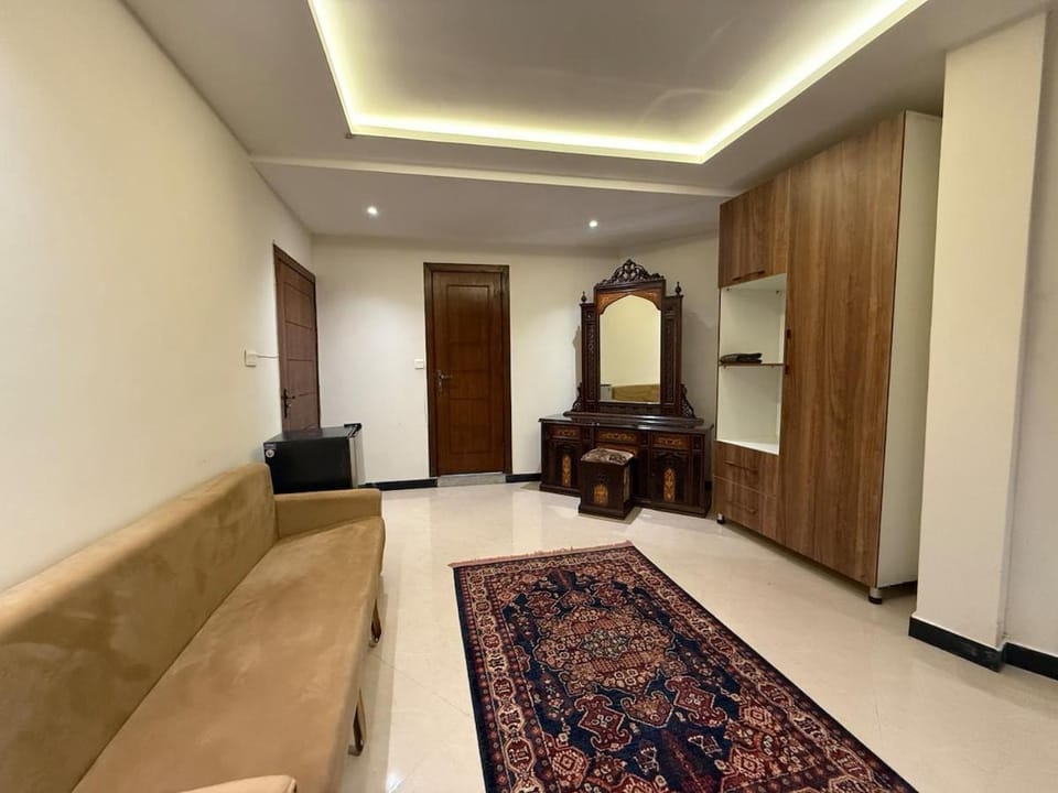 Seating area, wardrobe