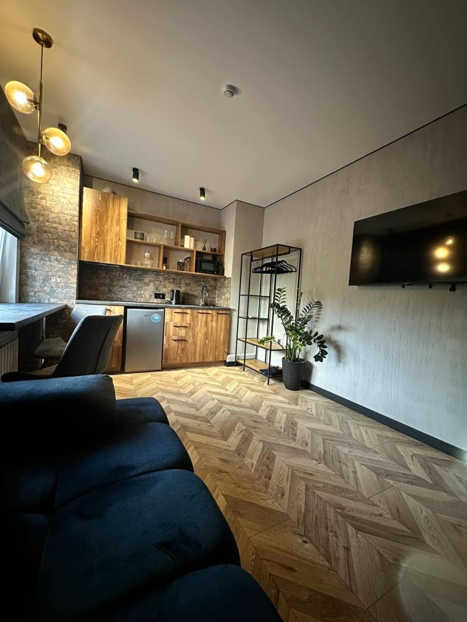 TV and multimedia, Kitchen or kitchenette, Living room, Seating area, stove