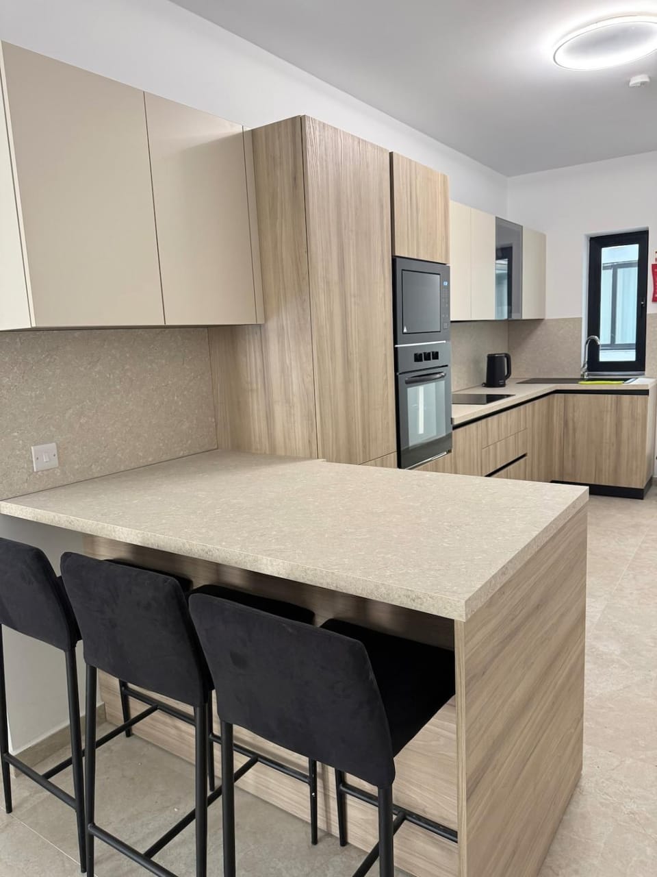 Kitchen or kitchenette, oven, stove