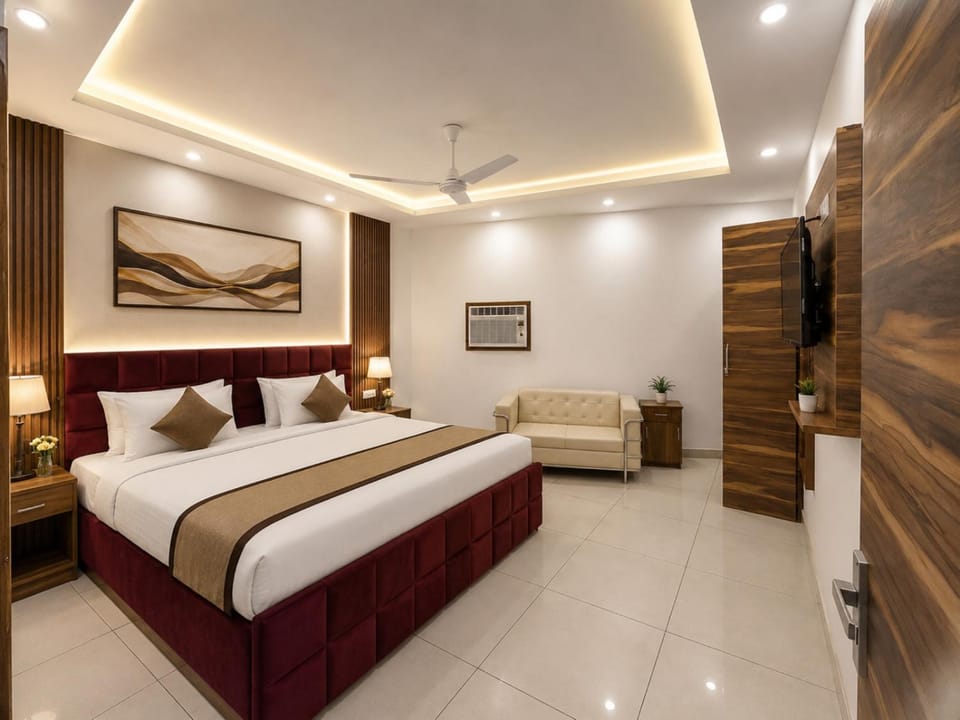 Bed, Living room, Photo of the whole room, Bedroom, wardrobe, air conditioner