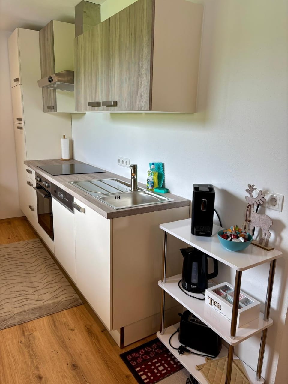 Coffee/tea facilities, Kitchen or kitchenette, dishwasher, oven, stove