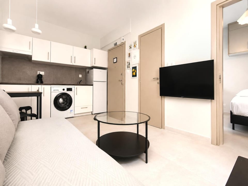 Living room, kitchen