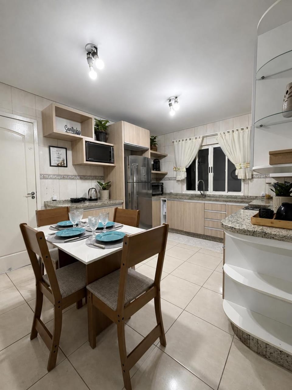 Kitchen or kitchenette, stove, toaster