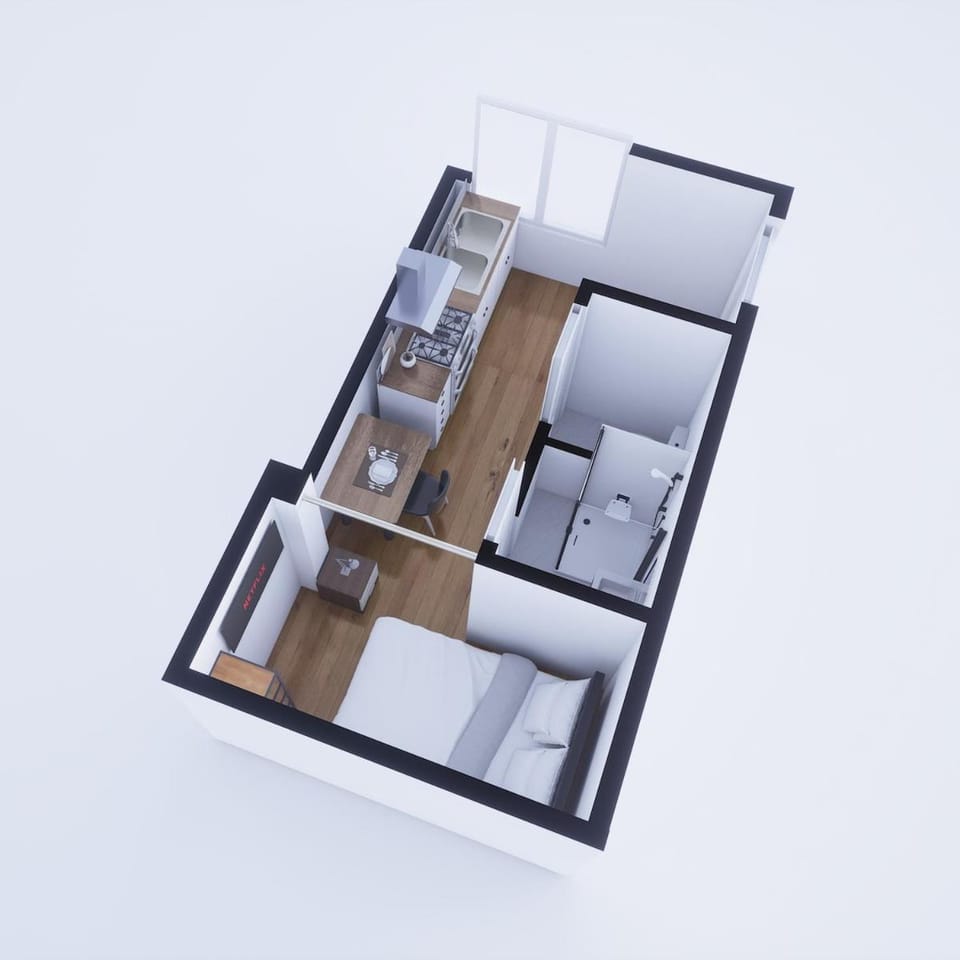 Photo of the whole room, Seating area, Floor plan, Bedroom