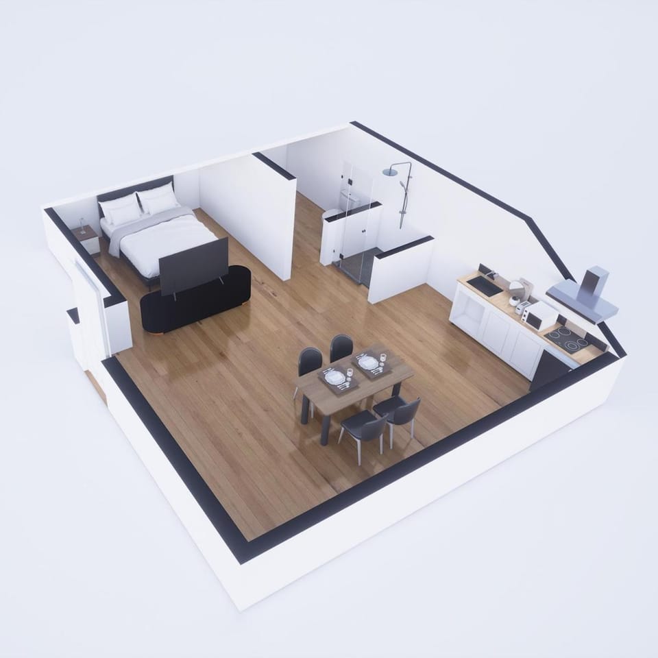 Photo of the whole room, Floor plan